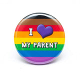 I Love My Parent(s) LGBTQ+ ally buttons: Parents - Trans