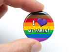 I Love My Parent(s) LGBTQ+ ally buttons: Parent - Trans
