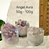 Amethyst Crystal Cluster Cylinder - Titanium Coated or Angel Aura - By Weight - You Choose Finish: Titanium Coated / 50g - 100g