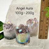 Amethyst Crystal Cluster Cylinder - Titanium Coated or Angel Aura - By Weight - You Choose Finish: Titanium Coated / 50g - 100g