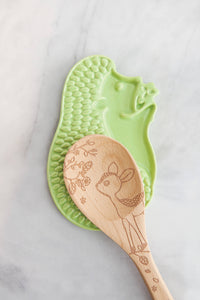 Green Hedgehog Ceramic Spoon Rest