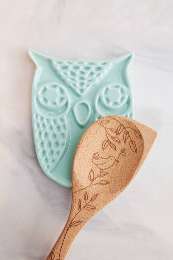 Blue Owl Ceramic Spoon Rest