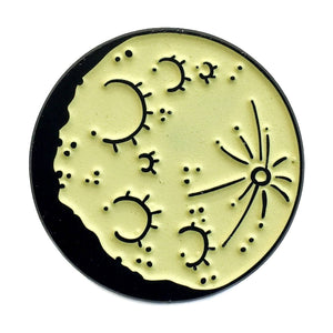 Glow in the Dark Moon Halloween Enamel Pin