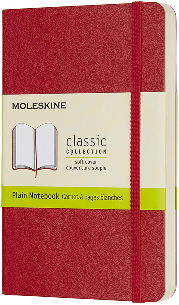 Classic Notebook, Soft Cover, Pocket, Blank, Scarlet Red