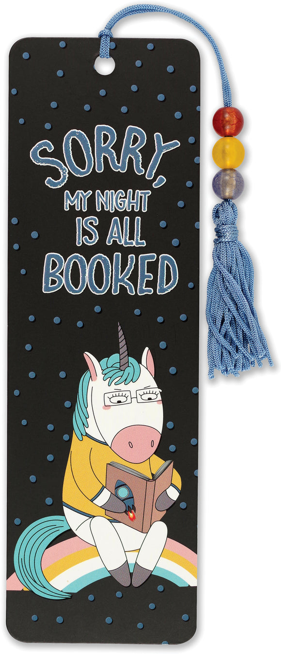 Sorry, My Night Is All Booked Beaded Bookmark