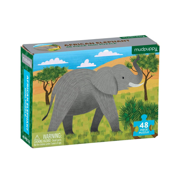 African Elephant Mini Puzzle - 48 Pieces