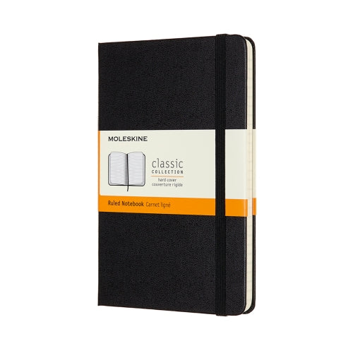 Classic Notebook, Hard Cover, Medium, Lined, Black