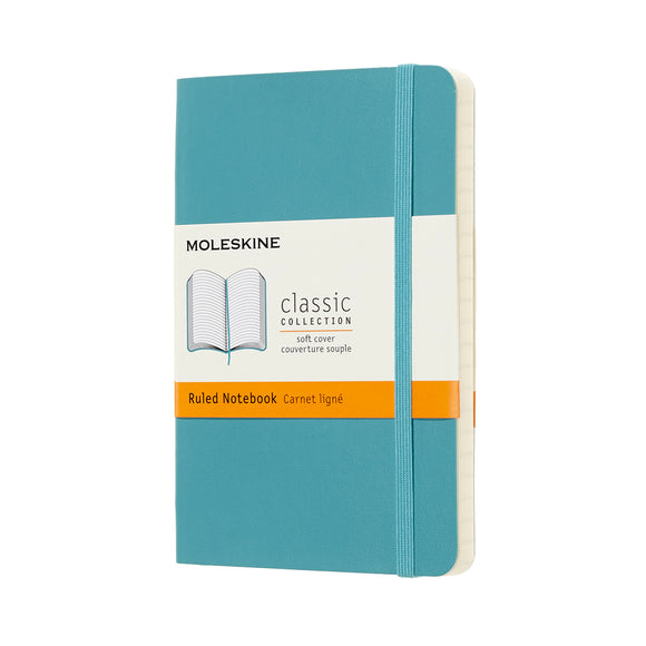 Classic Notebook, Soft Cover, Pocket, Lined, Reef Blue