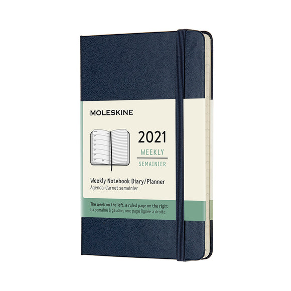 Classic 12 Month 2020 Weekly Planner, Hard Cover, Pocket, Sapphire Blue