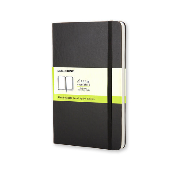 Classic Notebook, Hard Cover, Large, Blank, Black