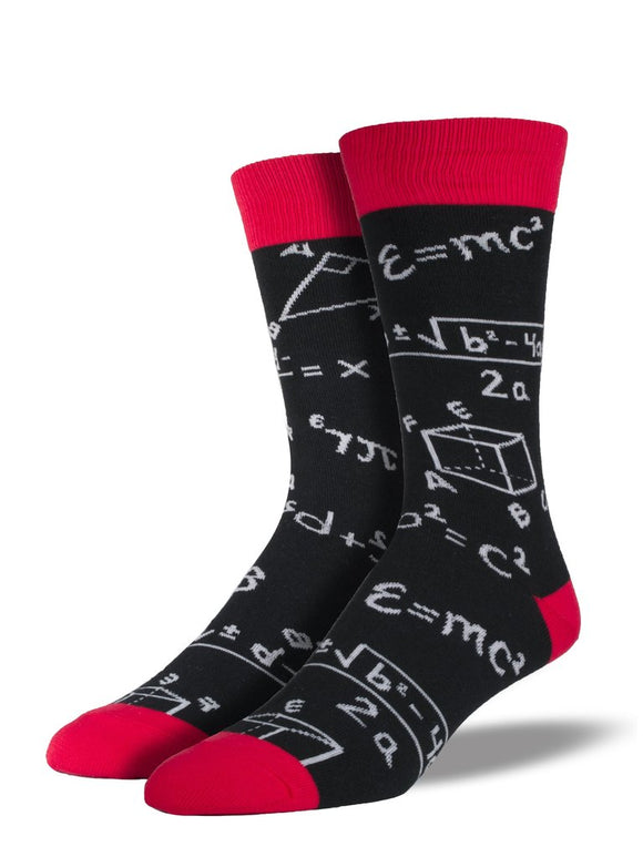 Math Black Mens Socks
